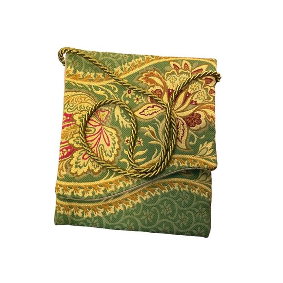 Handmade Tapestry Bag Floral Pattern Handbag Purse Sustainable Fashion Gift - Picture 4 of 7